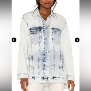 We The Free Light Blue Distressed Jean Jacket